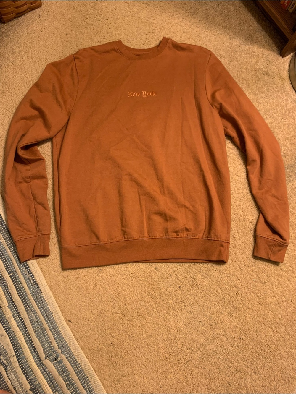 Women’s  Rust Crewneck - 'New York' Embroidery